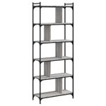 Casa si Gradina - Mobilier - Biblioteci si rafturi - Biblioteci - Biblioteca cu 6 niveluri gri sonoma 76x32x192 cm lemn compozit - Infinity.ro