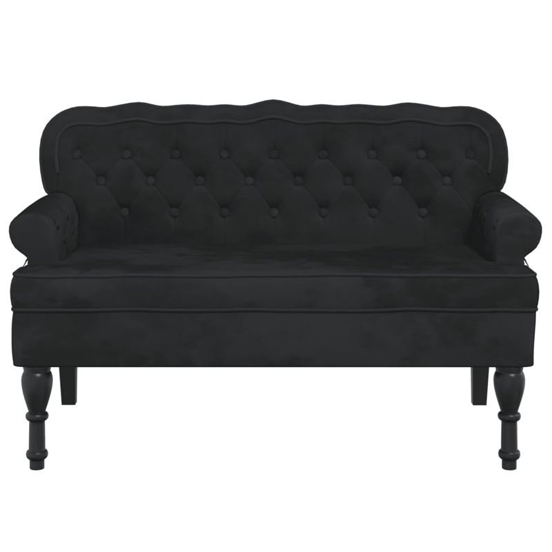 Casa si Gradina - Mobilier - Canapele si coltare - Banchete - Bancheta cu spatar, negru, 119,5x64,5x75 cm, catifea - Infinity.ro