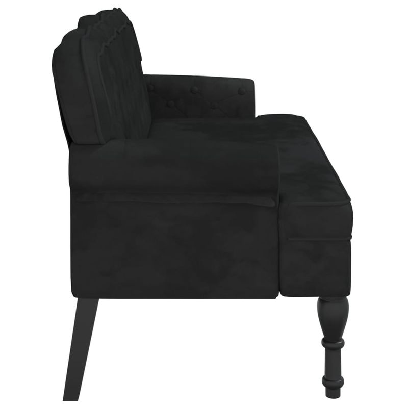 Casa si Gradina - Mobilier - Canapele si coltare - Banchete - Bancheta cu spatar, negru, 119,5x64,5x75 cm, catifea - Infinity.ro