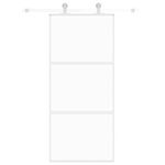 Casa si Gradina - Constructii - Usi interior, exterior si garaj - Usi garaj - Usa glisanta, alb, 90x205 cm, sticla securizata/aluminiu, model 2 bare orizontale - Infinity.ro