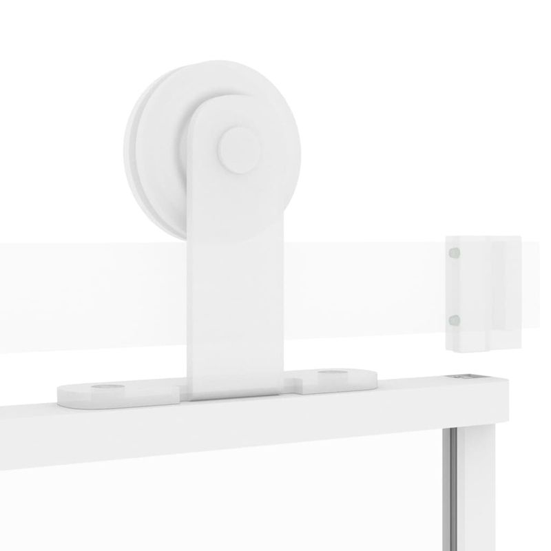 Casa si Gradina - Constructii - Usi interior, exterior si garaj - Usi garaj - Usa glisanta, alb, 90x205 cm, sticla securizata/aluminiu, model 2 bare orizontale - Infinity.ro