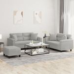 Casa si Gradina - Mobilier - Seturi de mobilier - Seturi living - Set de canapele cu perne, 3 piese, gri deschis, microfibra - Infinity.ro