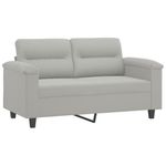 Casa si Gradina - Mobilier - Seturi de mobilier - Seturi living - Set de canapele cu perne, 3 piese, gri deschis, microfibra - Infinity.ro