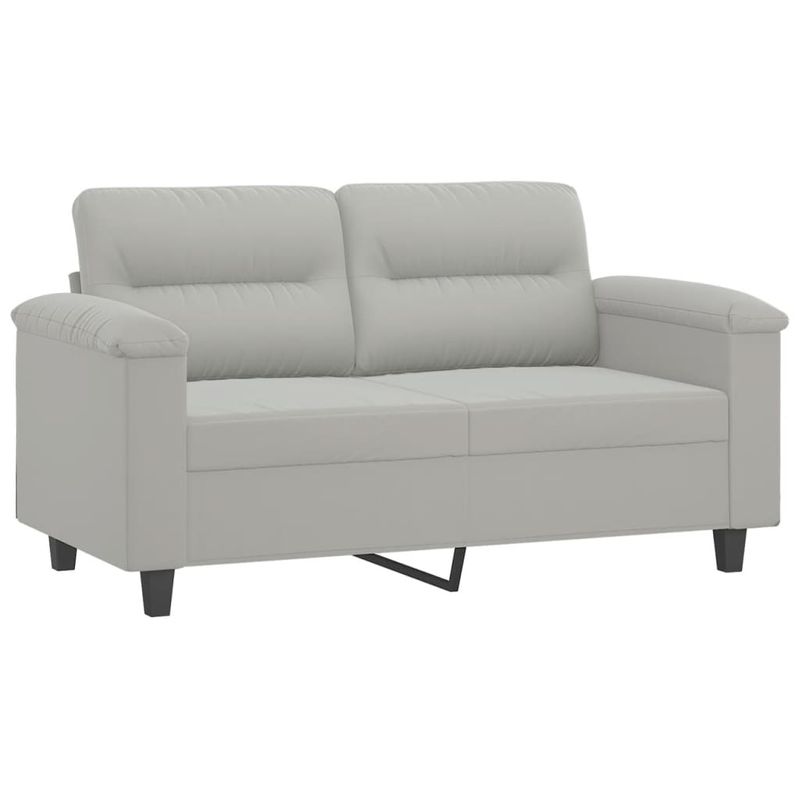 Casa si Gradina - Mobilier - Seturi de mobilier - Seturi living - Set de canapele cu perne, 3 piese, gri deschis, microfibra - Infinity.ro