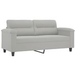 Casa si Gradina - Mobilier - Seturi de mobilier - Seturi living - Set de canapele cu perne, 3 piese, gri deschis, microfibra - Infinity.ro