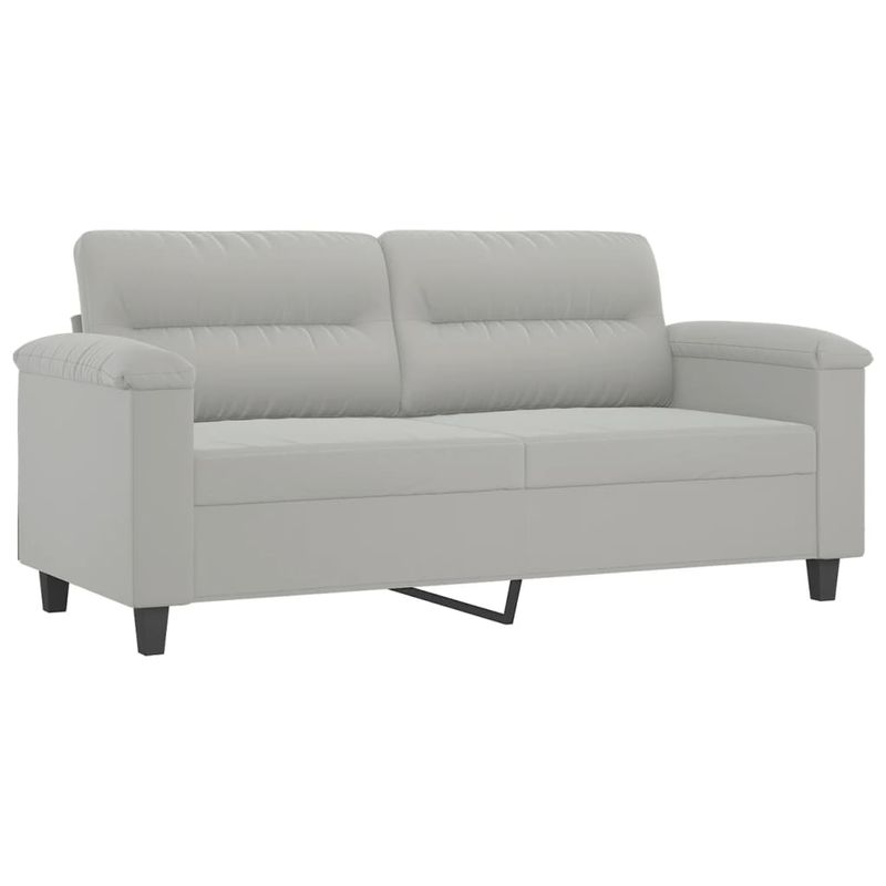 Casa si Gradina - Mobilier - Seturi de mobilier - Seturi living - Set de canapele cu perne, 3 piese, gri deschis, microfibra - Infinity.ro