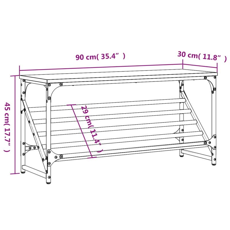 Casa si Gradina - Mobilier - Organizare si depozitare - Organizator incaltaminte - Suport de pantofi, stejar sonoma, 90x30x45 cm, lemn prelucrat - Infinity.ro
