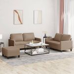 Casa si Gradina - Mobilier - Seturi de mobilier - Seturi living - Set de canapele cu perne, 3 piese, cappuccino, piele ecologica - Infinity.ro