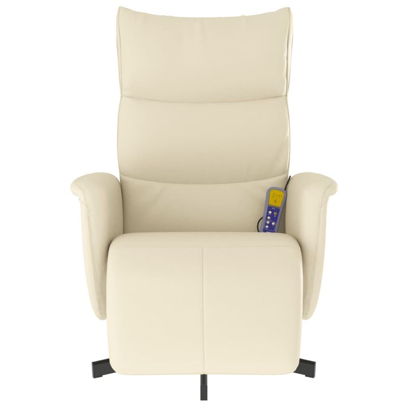 Ingrijire personala si Cosmetice - Sanatate si wellness - Articole wellness - Fotolii de masaj - Fotoliu masaj rabatabil suport picioare, crem, piele ecologica - Infinity.ro