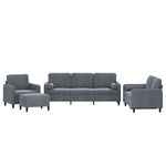 Casa si Gradina - Mobilier - Seturi de mobilier - Seturi living - Set canapea cu perne, 4 piese, gri inchis, catifea - Infinity.ro