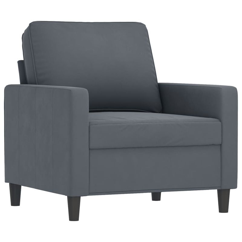 Casa si Gradina - Mobilier - Seturi de mobilier - Seturi living - Set canapea cu perne, 4 piese, gri inchis, catifea - Infinity.ro