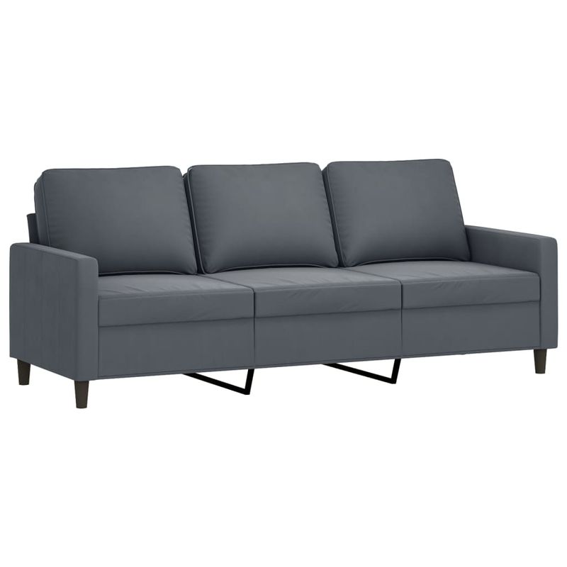 Casa si Gradina - Mobilier - Seturi de mobilier - Seturi living - Set canapea cu perne, 4 piese, gri inchis, catifea - Infinity.ro