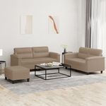 Casa si Gradina - Mobilier - Seturi de mobilier - Seturi living - Set de canapele cu perne, 3 piese, cappuccino, piele ecologica - Infinity.ro