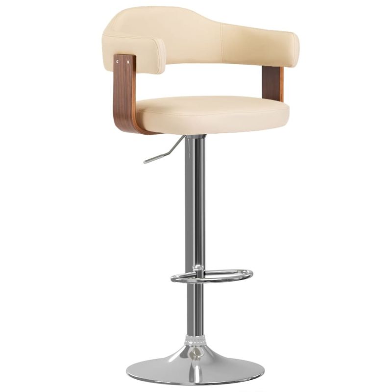 Casa si Gradina - Mobilier - Scaune si fotolii - Scaune - Scaune de bar, 2 buc., crem, lemn curbat si piele ecologica - Infinity.ro