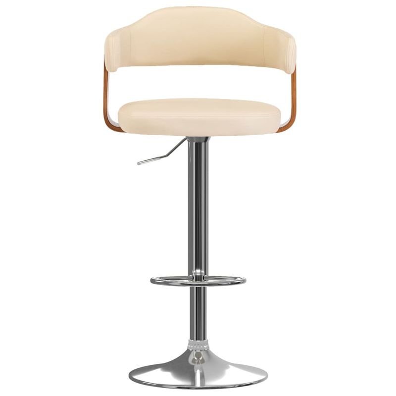Casa si Gradina - Mobilier - Scaune si fotolii - Scaune - Scaune de bar, 2 buc., crem, lemn curbat si piele ecologica - Infinity.ro