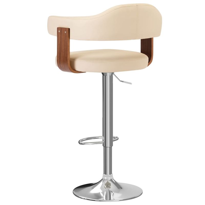 Casa si Gradina - Mobilier - Scaune si fotolii - Scaune - Scaune de bar, 2 buc., crem, lemn curbat si piele ecologica - Infinity.ro
