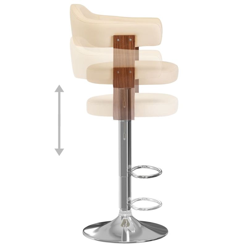 Casa si Gradina - Mobilier - Scaune si fotolii - Scaune - Scaune de bar, 2 buc., crem, lemn curbat si piele ecologica - Infinity.ro