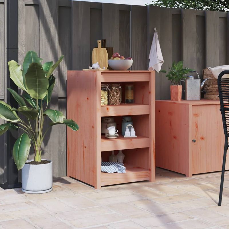 Casa si Gradina - Mobilier - Comode si corpuri - Corpuri bucatarie - Dulap bucatarie de exterior, 55x55x92 cm, lemn masiv douglas, model 3 rafturi - Infinity.ro