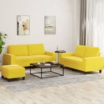 Casa si Gradina - Mobilier - Seturi de mobilier - Seturi living - Set de canapele, 3 piese, galben deschis, textil - Infinity.ro