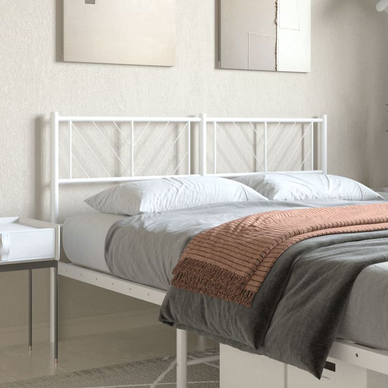 Casa si Gradina - Mobilier - Paturi si accesorii - Accesorii paturi - Tablie de pat metalica, alb, 120 cm - Infinity.ro