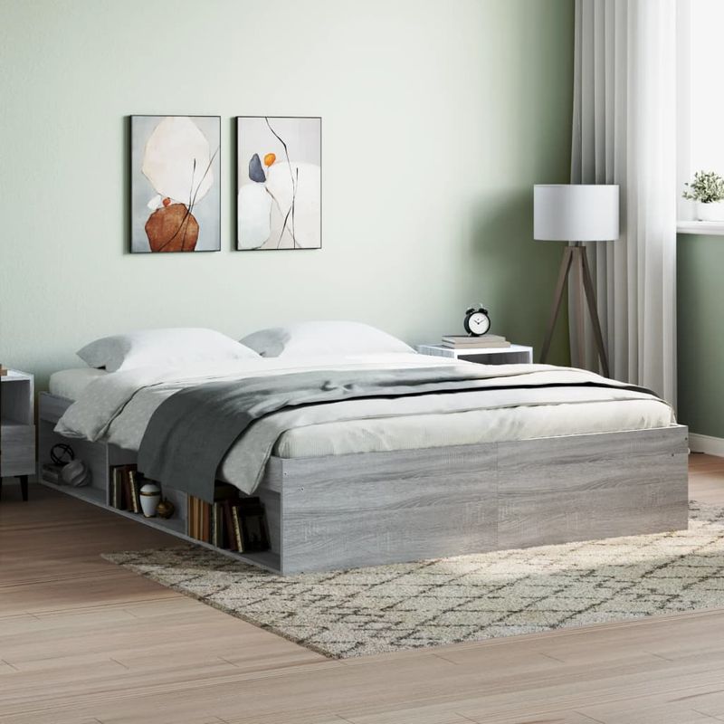 Casa si Gradina - Mobilier - Paturi si accesorii - Paturi - Cadru de pat, sonoma gri, 160 x 200 cm - Infinity.ro