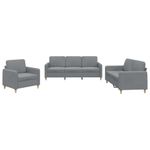 Casa si Gradina - Mobilier - Seturi de mobilier - Seturi living - Set de canapele cu perne, 3 piese, gri deschis, textil - Infinity.ro