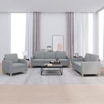 Casa si Gradina - Mobilier - Seturi de mobilier - Seturi living - Set de canapele cu perne, 3 piese, gri deschis, textil - Infinity.ro