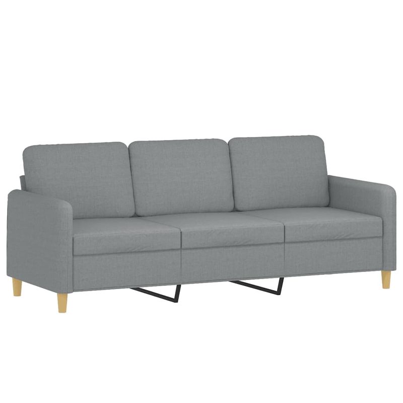 Casa si Gradina - Mobilier - Seturi de mobilier - Seturi living - Set de canapele cu perne, 3 piese, gri deschis, textil - Infinity.ro