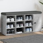 Casa si Gradina - Mobilier - Organizare si depozitare - Bancute - Banca de pantofi, gri beton, 102x32x50 cm, lemn prelucrat - Infinity.ro