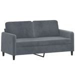 Casa si Gradina - Mobilier - Canapele si coltare - Canapele - Canapea cu 2 locuri, gri inchis, 140 cm, catifea - Infinity.ro