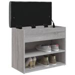 Casa si Gradina - Mobilier - Organizare si depozitare - Bancute - Banca de pantofi, gri sonoma, 62x32x50 cm, lemn prelucrat - Infinity.ro