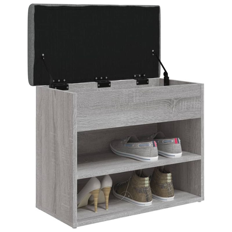 Casa si Gradina - Mobilier - Organizare si depozitare - Bancute - Banca de pantofi, gri sonoma, 62x32x50 cm, lemn prelucrat - Infinity.ro