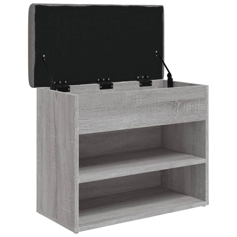 Casa si Gradina - Mobilier - Organizare si depozitare - Bancute - Banca de pantofi, gri sonoma, 62x32x50 cm, lemn prelucrat - Infinity.ro