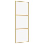 Casa si Gradina - Constructii - Usi interior, exterior si garaj - Usi garaj - Usa glisanta auriu 76x205 cm sticla ESG transparenta/aluminiu - Infinity.ro