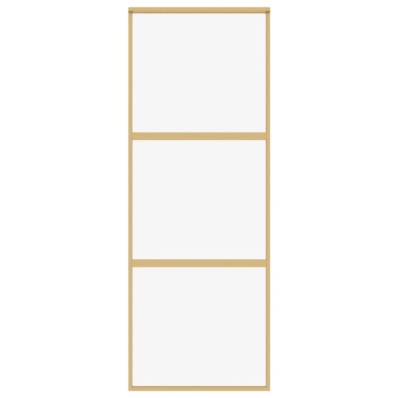 Casa si Gradina - Constructii - Usi interior, exterior si garaj - Usi garaj - Usa glisanta auriu 76x205 cm sticla ESG transparenta/aluminiu - Infinity.ro