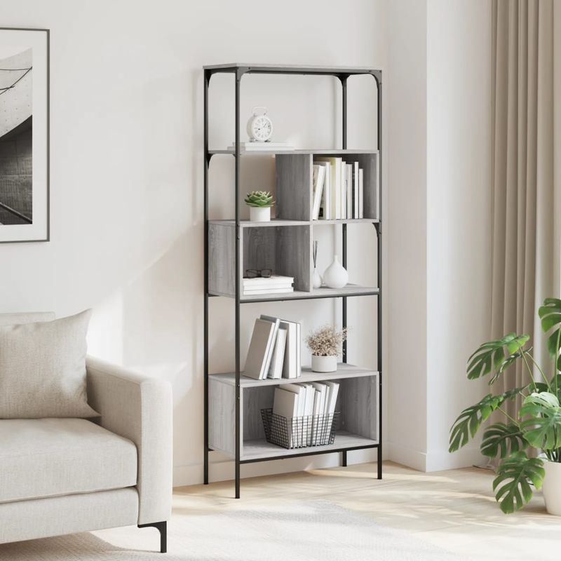 Casa si Gradina - Mobilier - Biblioteci si rafturi - Biblioteci - Biblioteca cu 5 niveluri gri sonoma 76x33x188,5cm lemn compozit - Infinity.ro