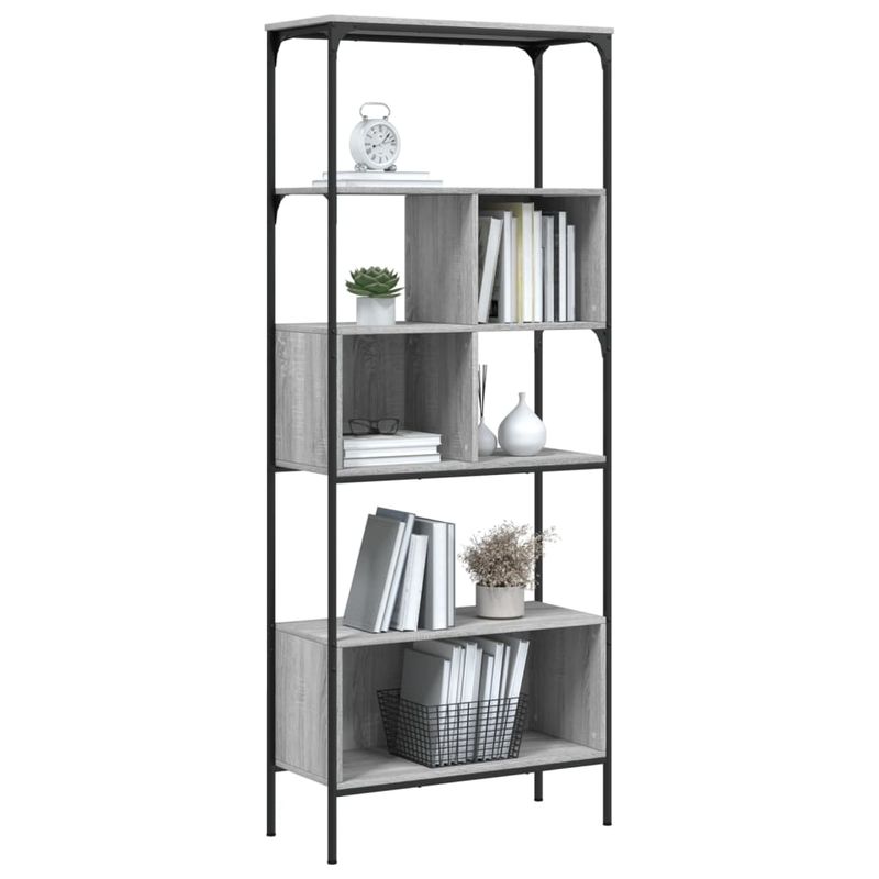 Casa si Gradina - Mobilier - Biblioteci si rafturi - Biblioteci - Biblioteca cu 5 niveluri gri sonoma 76x33x188,5cm lemn compozit - Infinity.ro