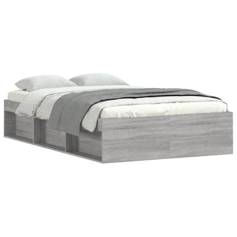 Casa si Gradina - Mobilier - Paturi si accesorii - Paturi - Cadru de pat mic dublu, sonoma gri, 120x190 cm - Infinity.ro