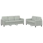 Casa si Gradina - Mobilier - Seturi de mobilier - Seturi living - Set canapea, 2 piese, gri deschis, catifea - Infinity.ro