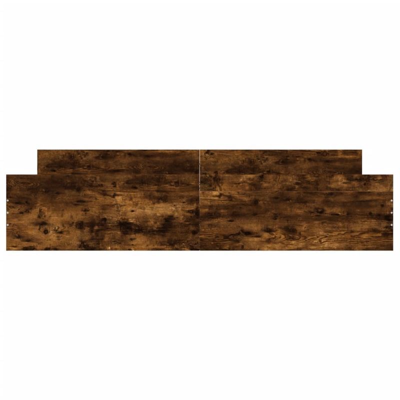 Casa si Gradina - Mobilier - Paturi si accesorii - Paturi - Cadru pat cu tablie la cap/picioare, stejar fumuriu, 200x200 cm - Infinity.ro
