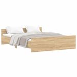 Casa si Gradina - Mobilier - Paturi si accesorii - Paturi - Cadru pat cu tablie la cap/picioare, stejar sonoma, 140x200 cm - Infinity.ro