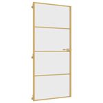 Casa si Gradina - Constructii - Usi interior, exterior si garaj - Usi interior - Usa interioara Slim auriu 93x201,5cm sticla securizata/aluminiu, auriu și transparent, model 3 bare orizontale - Infinity.ro