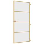 Casa si Gradina - Constructii - Usi interior, exterior si garaj - Usi interior - Usa interioara Slim auriu 93x201,5cm sticla securizata/aluminiu, auriu și transparent, model 3 bare orizontale - Infinity.ro