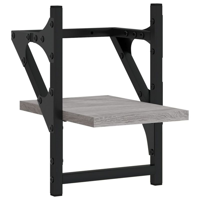 Casa si Gradina - Mobilier - Biblioteci si rafturi - Rafturi - Rafturi de perete cu bare, 2 buc., gri sonoma, 20x25x30 cm - Infinity.ro
