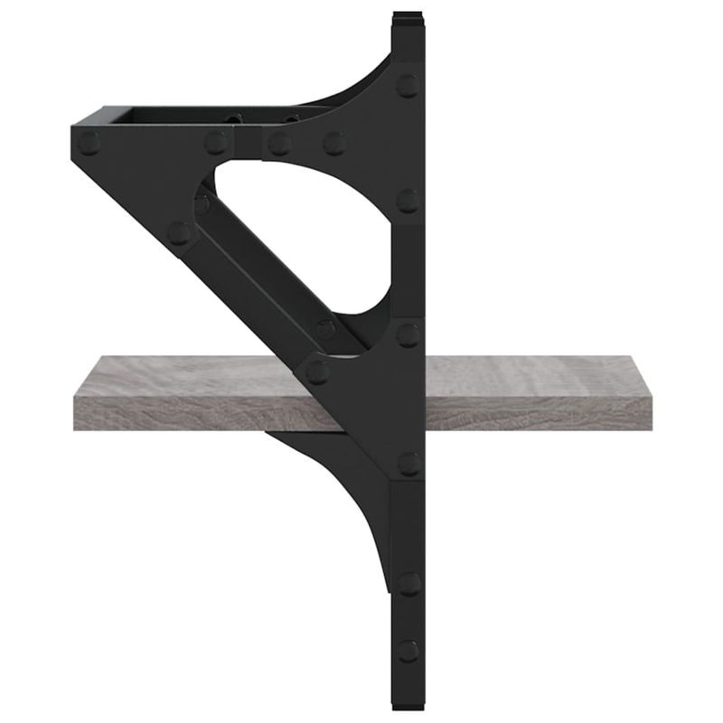 Casa si Gradina - Mobilier - Biblioteci si rafturi - Rafturi - Rafturi de perete cu bare, 2 buc., gri sonoma, 20x25x30 cm - Infinity.ro