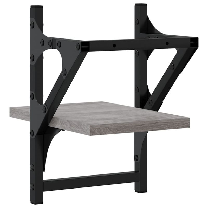 Casa si Gradina - Mobilier - Biblioteci si rafturi - Rafturi - Rafturi de perete cu bare, 2 buc., gri sonoma, 20x25x30 cm - Infinity.ro