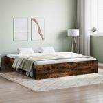 Casa si Gradina - Mobilier - Paturi si accesorii - Paturi - Cadru pat, stejar afumat, 180x200 cm, Super King Size - Infinity.ro