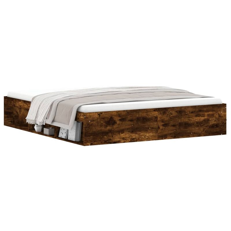 Casa si Gradina - Mobilier - Paturi si accesorii - Paturi - Cadru pat, stejar afumat, 180x200 cm, Super King Size - Infinity.ro