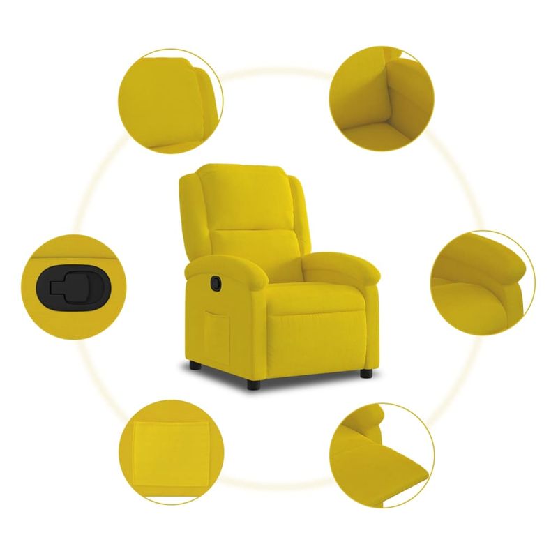 Casa si Gradina - Mobilier - Scaune si fotolii - Fotolii - Fotoliu rabatabil, galben, catifea - Infinity.ro