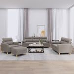 Casa si Gradina - Mobilier - Seturi de mobilier - Seturi living - Set de canapele cu perne, 4 piese, gri taupe, textil - Infinity.ro